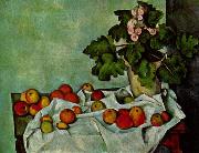 Paul Cezanne Stilleben, Geranienstock mit Fruchten oil painting reproduction